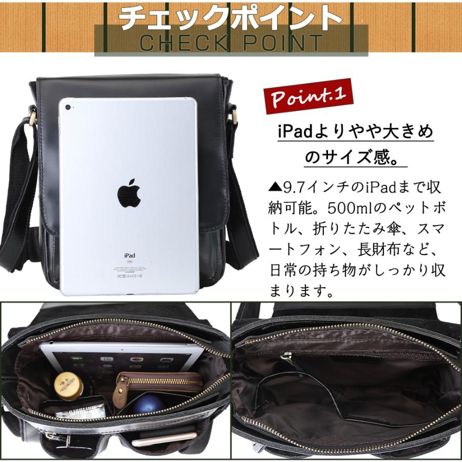 TIDING ショルダーバッグ 本革 メンズ 斜め掛けバッグ 牛革 iPad9.7対応 人気 お出かけ用 カバン 蓋付き 2色 ギフトに | ブランド登録なし | 06