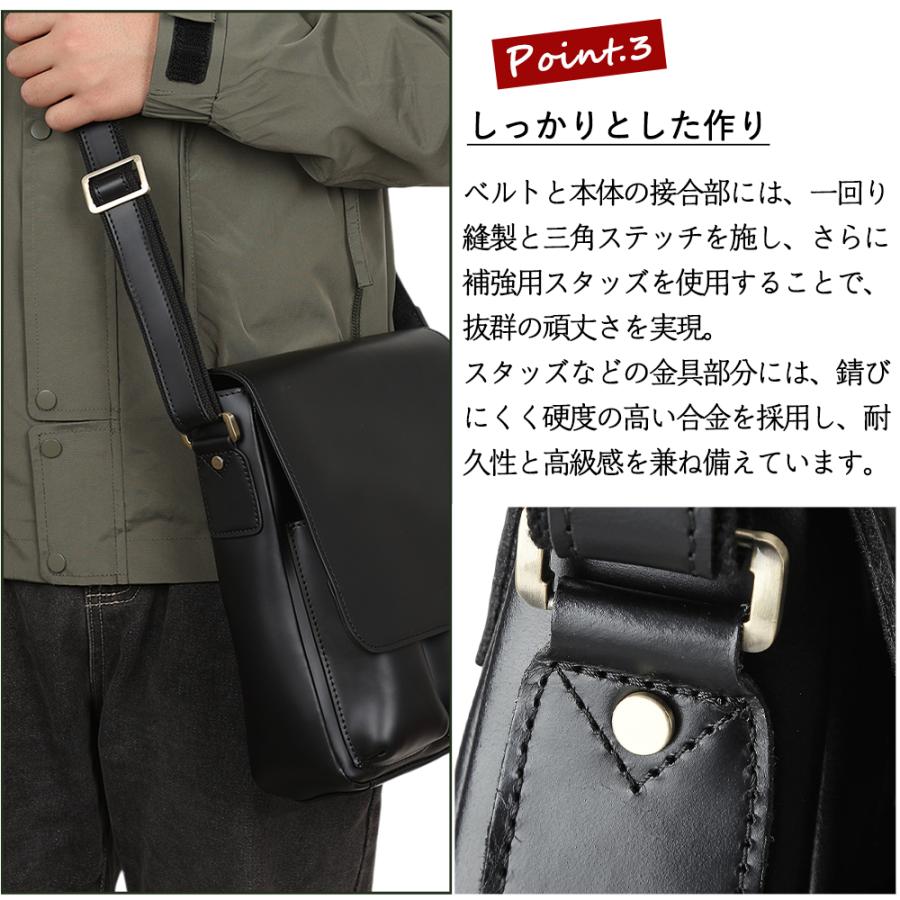 TIDING ショルダーバッグ 本革 メンズ 斜め掛けバッグ 牛革 iPad9.7対応 人気 お出かけ用 カバン 蓋付き 2色 ギフトに | ブランド登録なし | 08