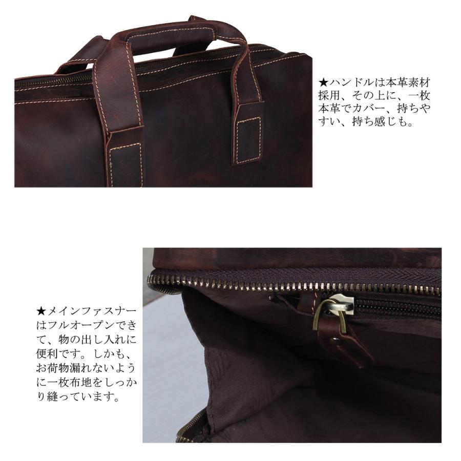 早割クーポン Tiding ラウンドzip 厚手牛革 本革 メンズ ブリーフケース ビジネスバッグ 15インチ パソコンバッグ B4鞄 2way 経年変化 ヌメ革 残りわずか Zoetalentsolutions Com