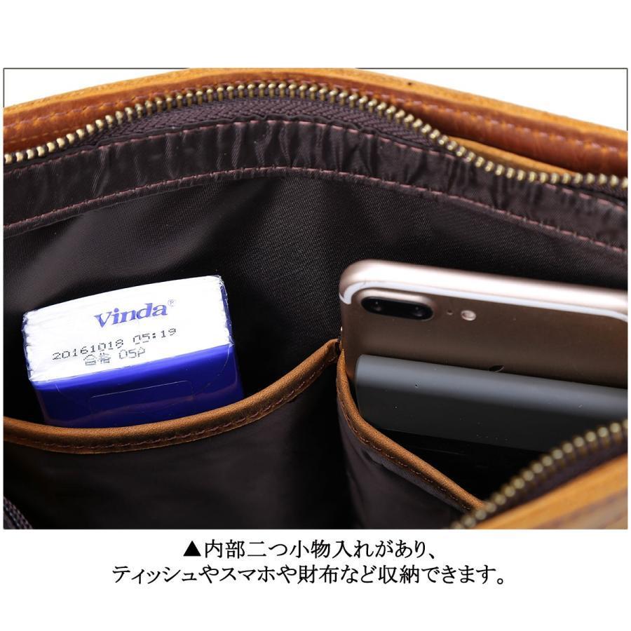 TIDING ワイルド風 ショルダーバッグ 本革 厚手牛革 メンズ A4対応