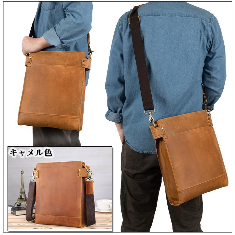 【TIDING】本革ショルダーバッグ（メンズ）A4対応 TIDING ワイルド風 ショルダーバッグ 本革 厚手牛革 メンズ A4対応