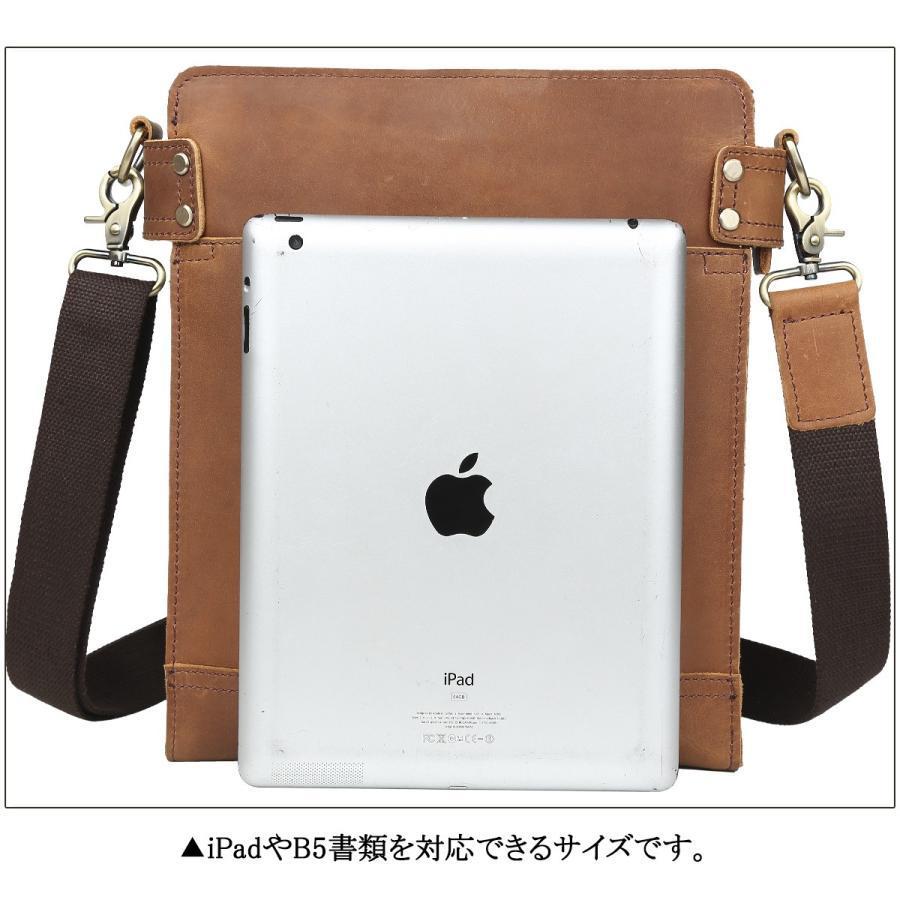 TIDING ワイルド風 ショルダーバッグ 本革 厚手牛革 メンズ A4対応