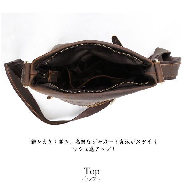 TIDINGショルダーバッグ 本革 ビンテージ メンズ 斜め掛け 厚手牛革 