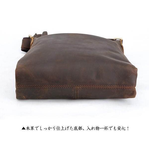 TIDINGショルダーバッグ 本革 ビンテージ メンズ 斜め掛け 厚手牛革
