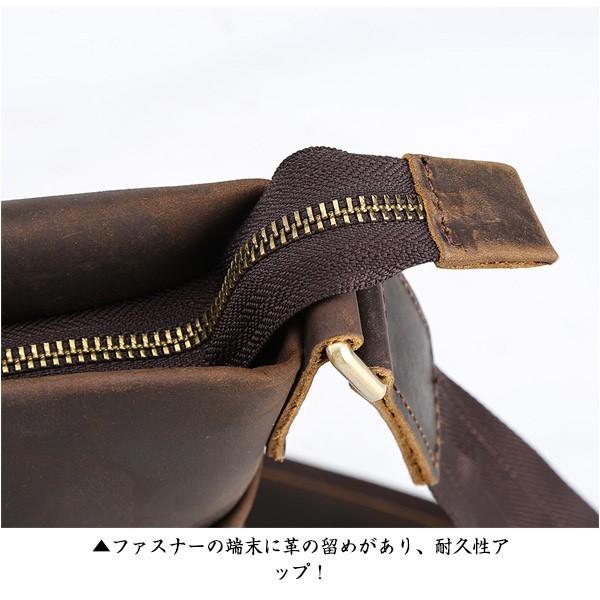 TIDINGショルダーバッグ 本革 ビンテージ メンズ 斜め掛け 厚手牛革