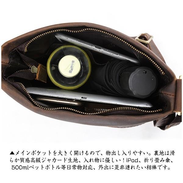 TIDINGショルダーバッグ 本革 ビンテージ メンズ 斜め掛け 厚手牛革