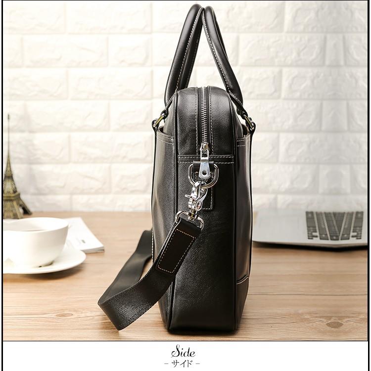 TIDING ビジネスバッグ 本革 メンズ ブリーフケース 両面も正面 14PC