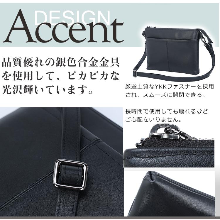 TIDING 横型 サコッシュ 本革 シ ョルダーバッグ メンズ