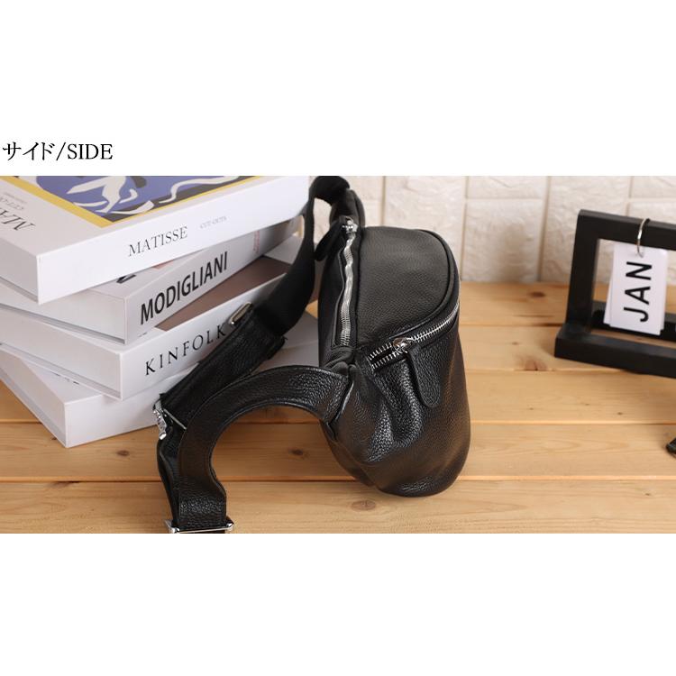 TIDING 三日月型 ウエストバッグ 本革 ファニーパック ボディ