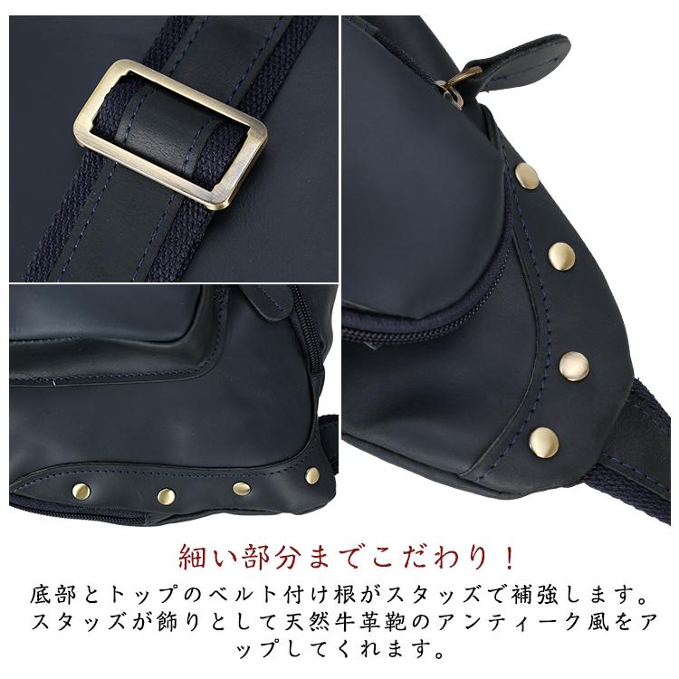 TIDING マチ拡張 ボディバッグ 本革 メンズ ワンショルダーバッグ 大