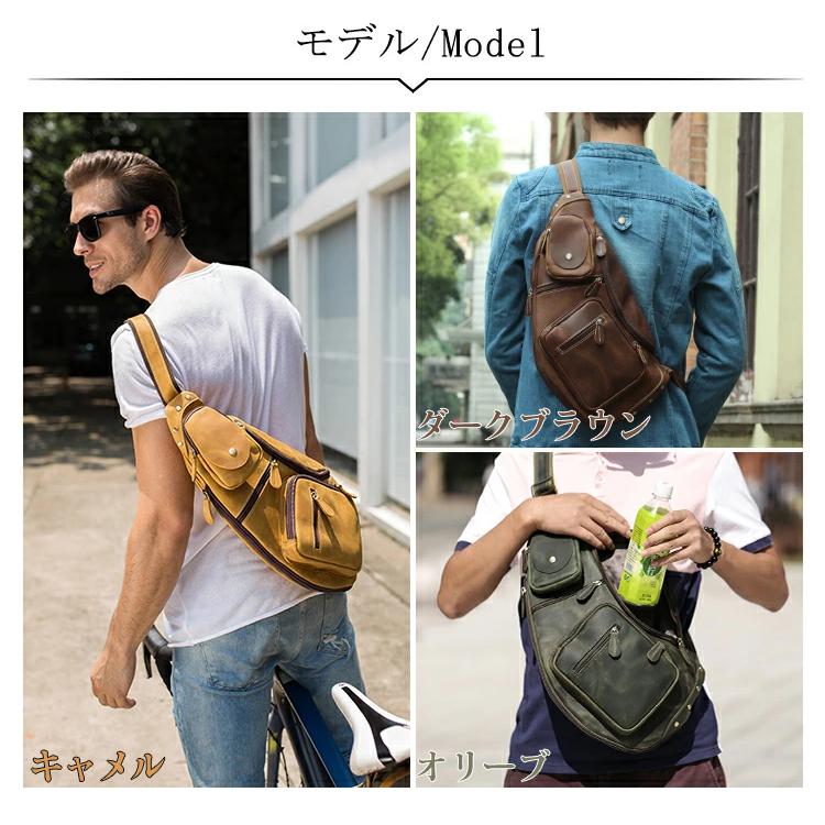 TIDING マチ拡張 ボディバッグ 本革 メンズ ワンショルダー TIDING マチ拡張 ボディバッグ 本革 メンズ ワンショルダー