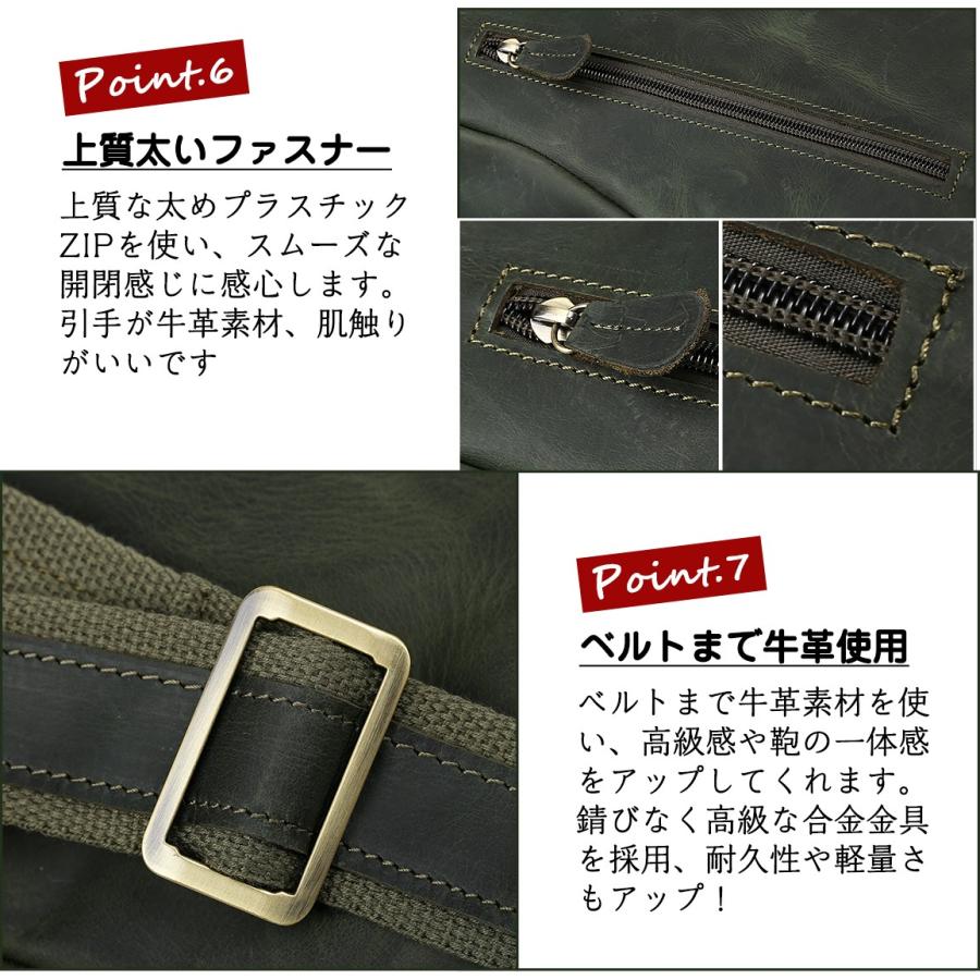 TIDING ポケット多い メッセンジャーバッグ 本革 メンズ ボディ
