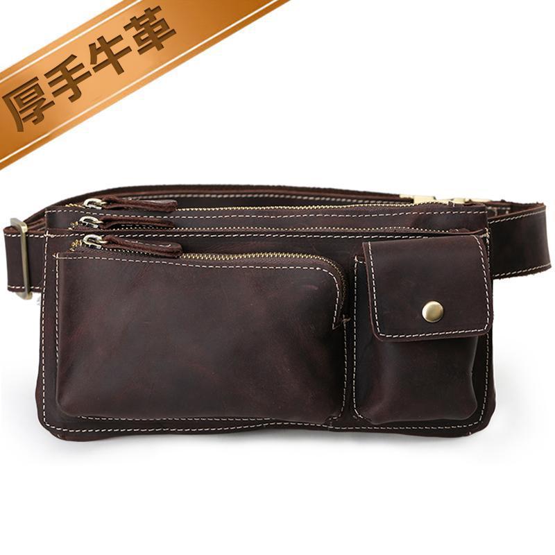 TIDING シンプル 本革 ウエストバッグ ヒップバッグ 2WAY ボディバッグ