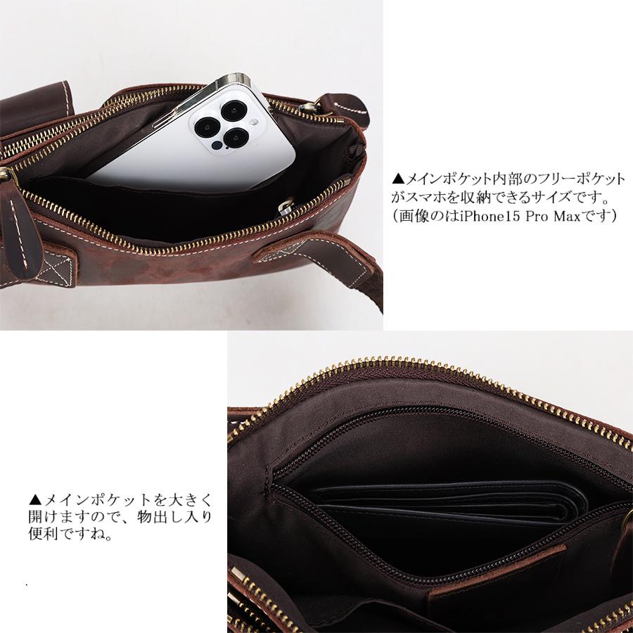 TIDING シンプル 本革 ウエストバッグ ヒップバッグ 2WAY ボディバッグ