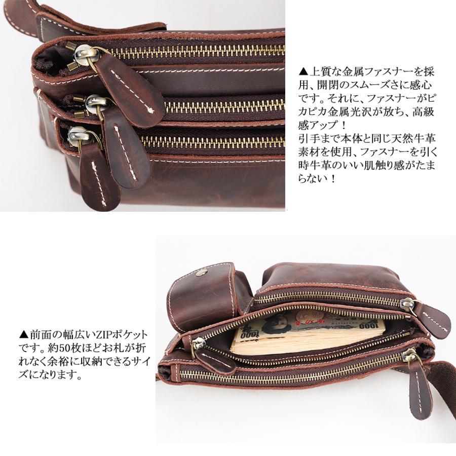 TIDING シンプル ウエストバッグ メンズ 本革 ヒップバッグ 2WAY 