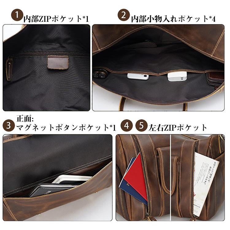 10%OFF】TIDING 大容量 本革 ボストンバッグ メンズ 旅行バッグ 靴収納