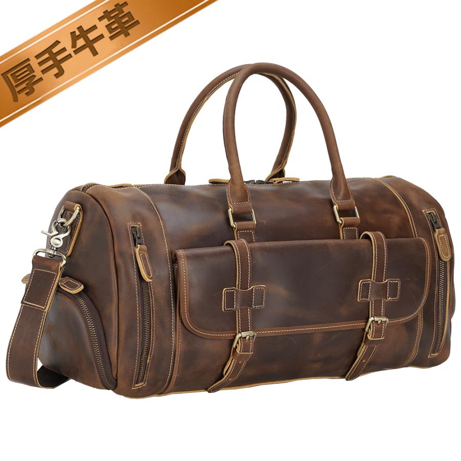 10%OFF】TIDING 大容量 本革 ボストンバッグ メンズ 旅行バッグ 靴収納