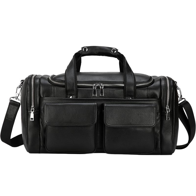 専門店では ボックス型 ボストンバッグ メンズ 本革 トラベルバッグ 1泊 2泊 旅行鞄 大容量 ポケット多数 2way 黒 Tiding 潮牛
