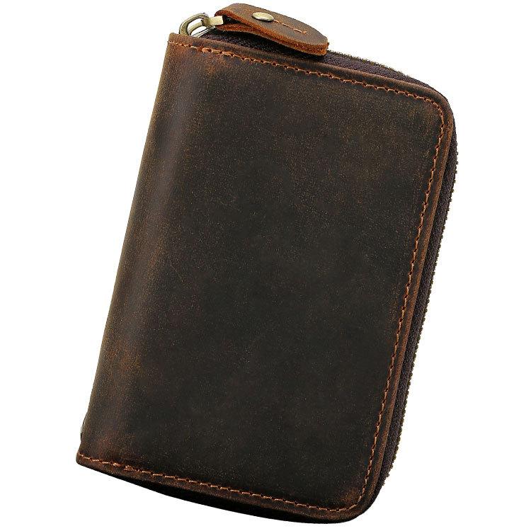 本革 牛革 メンズ キーケース キーホルダー 車リモコンキー対応 スライド窓 カード入れ ナスカン ダブルメイン Tiding 潮牛 21超人気