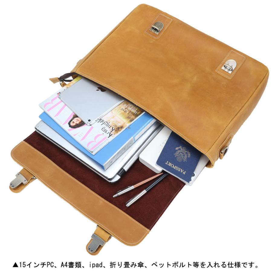 TUSTING レザー ビジネスバッグ キャメル TIDING ナチュラル 本革 ビジネスバッグ メンズ ブリーフケース 2WAY