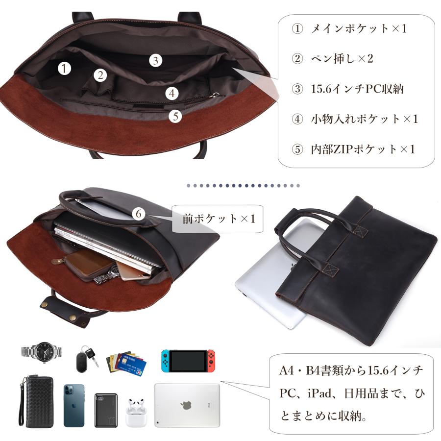 【のぞさん】本革 ビジネスバッグ ブラック 2WAY A4 TIDING Amazon.co.jp: [TIDING] 本革 ブリーフケース メンズ サッチェルバッグ