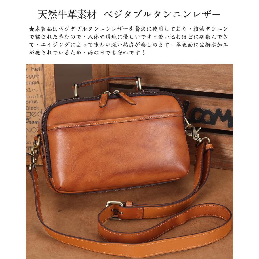 TIDING ナチュラル風 本革 ショルダーバッグ メンズ 斜めがけカバン