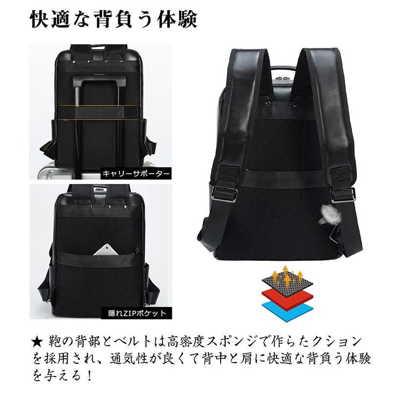 TIDING シンプル リュック 本革 バックパック リュックサック