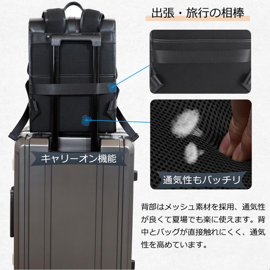 TIDING ランドセル リュック 本革 バックバック メンズ リュックサック