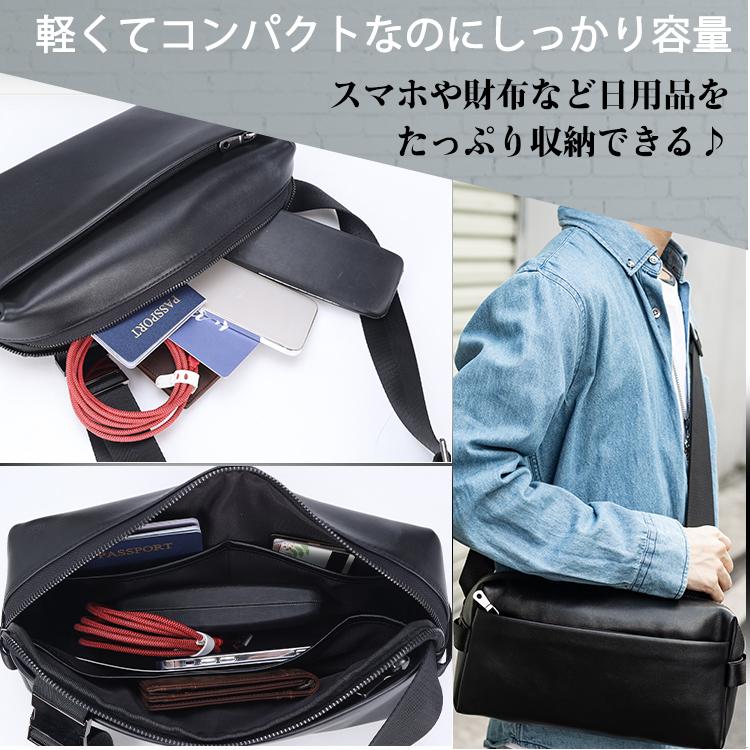TIDING ボディバッグ メンズ 本革 子牛革 ワンショルダーバッグ