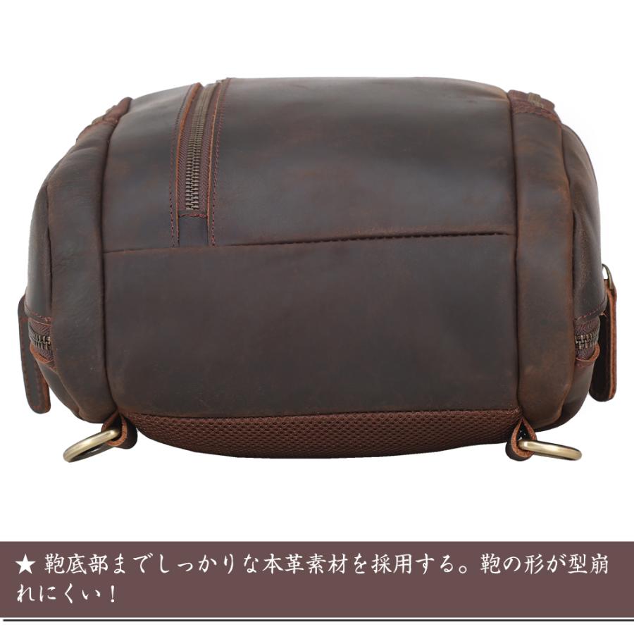 TIDING ボディバッグ 本革 ビンテージ風 メンズ ワンショルダーバッグ 