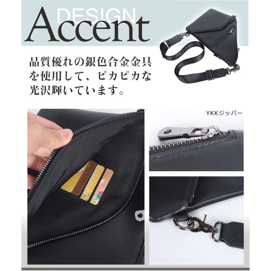 TIDING薄マチ 本革 ボディバッグ メンズ 軽量 撥水 2WAY ワン