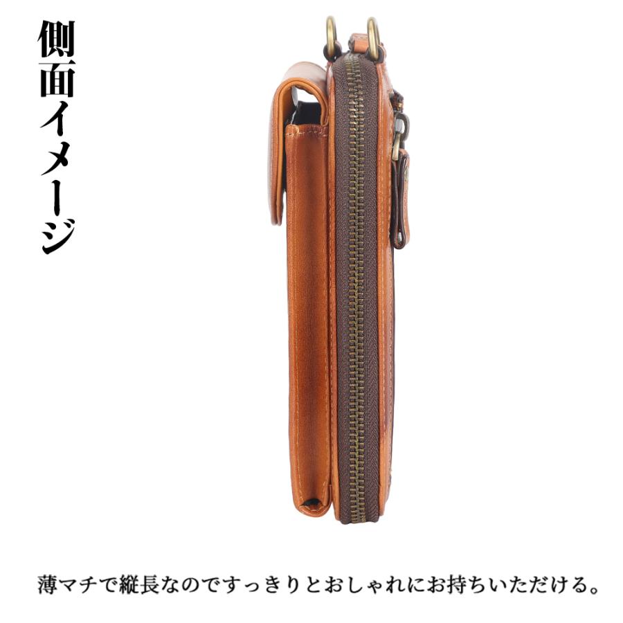TIDING スマホポーチ ショルダーバッグ 本革 メンズ ミニショルダー