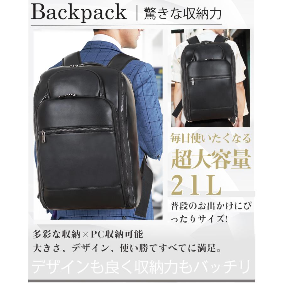 TIDING ビジネスリュックサック PC対応 ポケット多い 超大容量