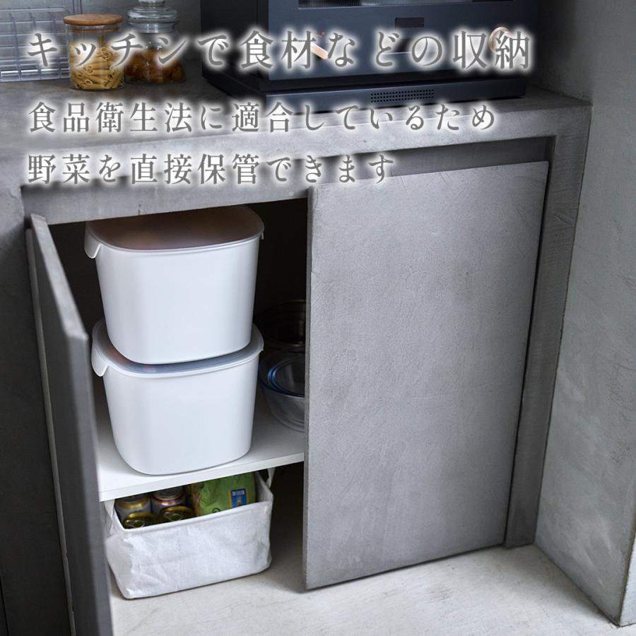 蓋付きバケツ 10L 四角 おしゃれ 便利グッズ キッチン 生活雑貨 掃除グッズ 収納ボックス フタ付き 収納ケース 保存容器 野菜ストッカー 便利収納グッズ 白｜tidy-tokyo｜11