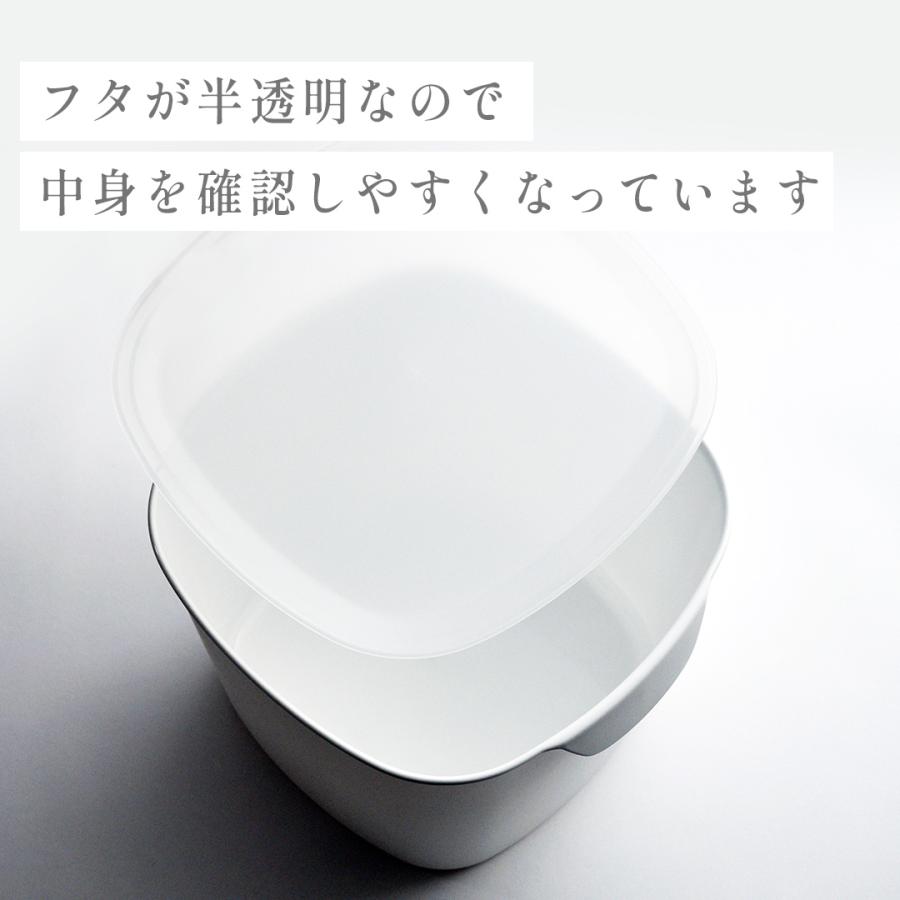 tidy公式店 蓋付きバケツ 10L 四角 おしゃれ 便利グッズ キッチン 生活雑貨 掃除グッズ 収納ボックス フタ付き 収納ケース 野菜ストッカー 便利収納グッズ 白 | tidy | 05