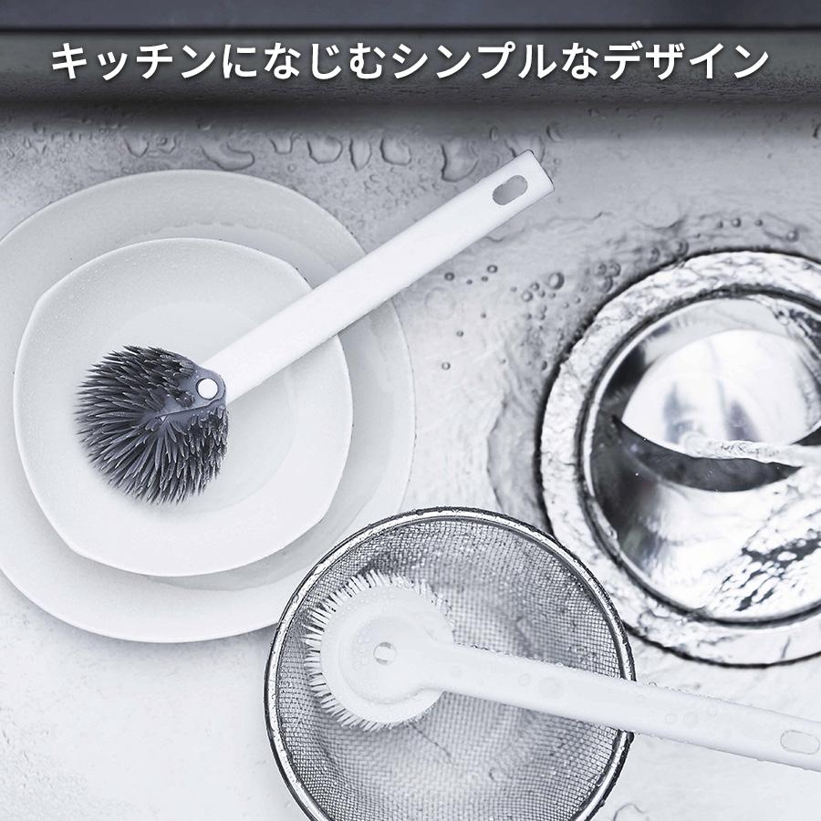 新商品 食器洗い 予洗い ブラシ 食洗機 油汚れ キッチンブラシ キッチンツール キッチン用品 フライパン 鍋 ザル 台所 プラタワ 新商品 | tidy | 09