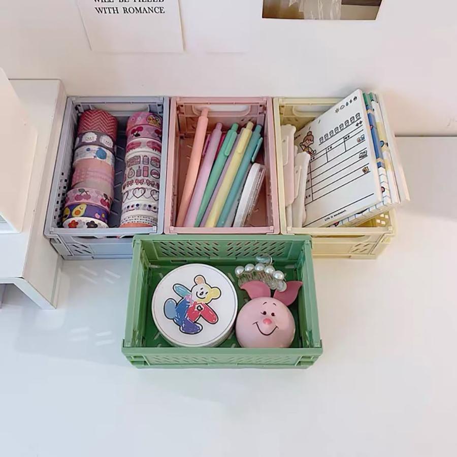 ミニコンテナ 韓国インテリア 収納 卓上収納 インテリア 収納ボックス 折り畳み 収納ケース 韓国 バスケット パステル おしゃれ 韓国雑貨 韓国 雑貨 文房具 文具 Minikontena ティエルナガティート 通販 Yahoo ショッピング