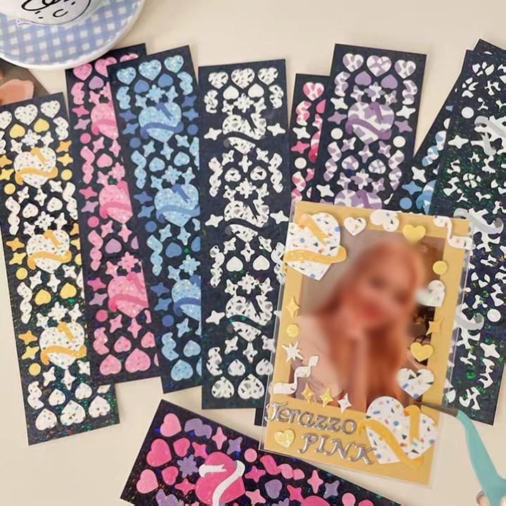 通販 激安 バリエーションハートシール 韓国 シール ステッカー 手帳 ダイアリー パーツ デコトレカ バインダー コレクトブック Kpop アイドル Bts Twice 雑貨 文房具 文具