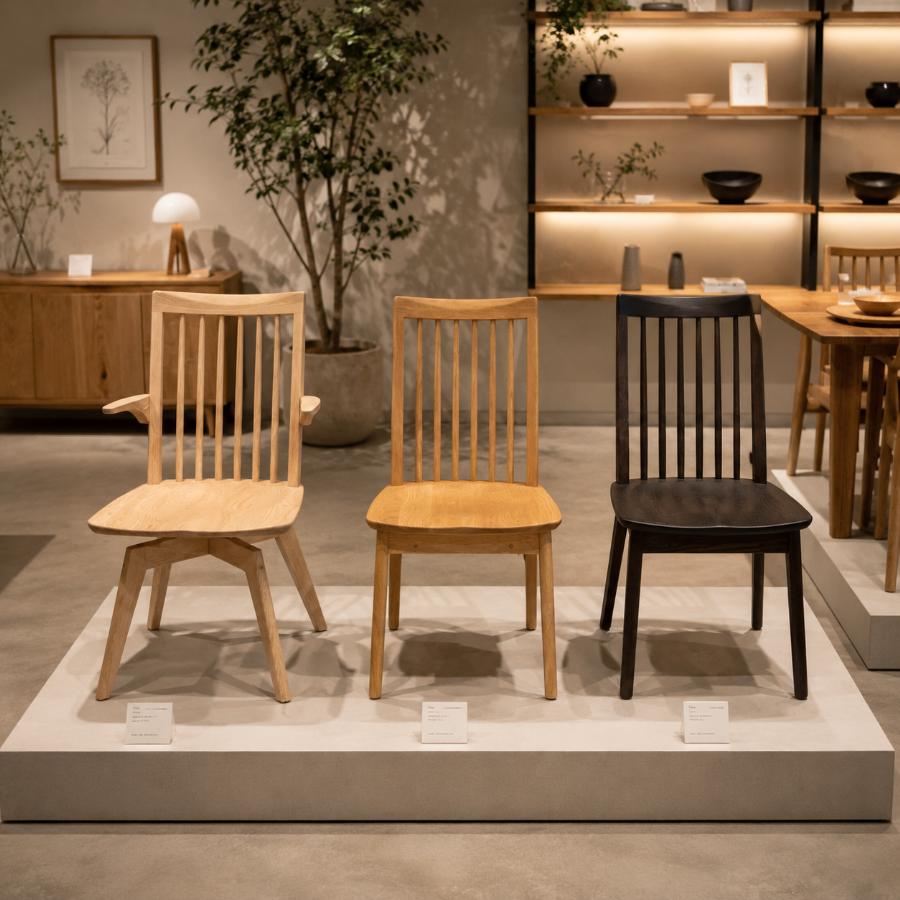 浜本工芸 【正規店】浜本工芸 No.3900 ダイニングチェア 回転 無垢