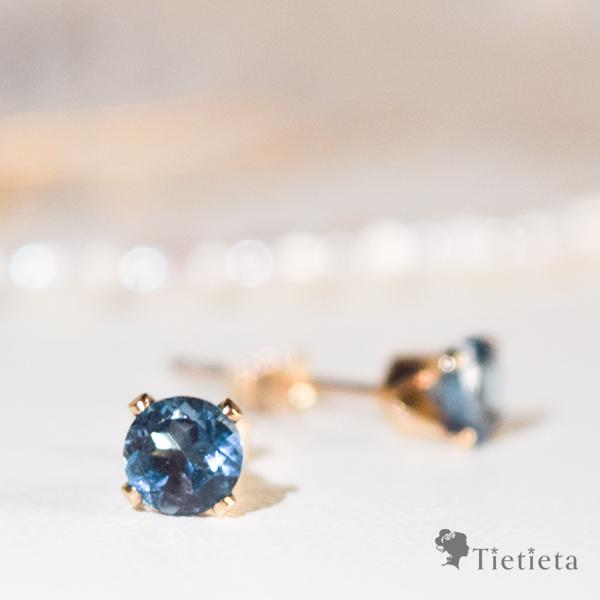 天然石 ブルー トパーズ ピアス レディース 14KGF アレルギー対応  