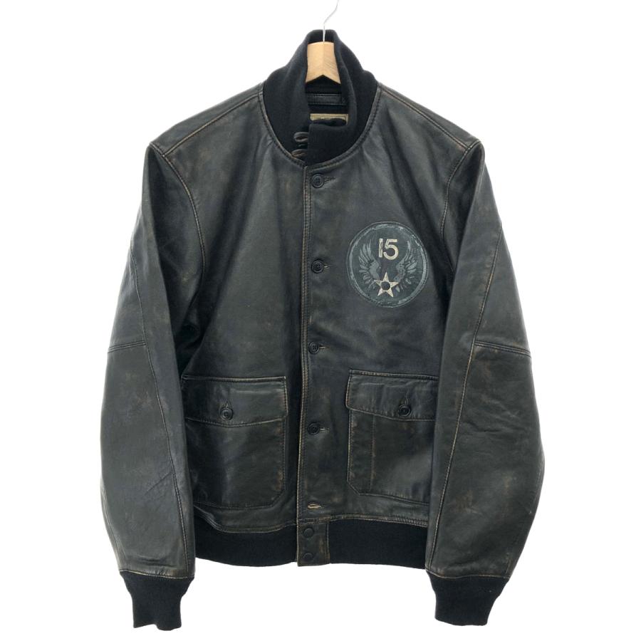 AVIREX ブラック×ブラック　レザージャケット　L AVIREX アヴィレックス レザージャケット L 6111056 ブラック 羊革