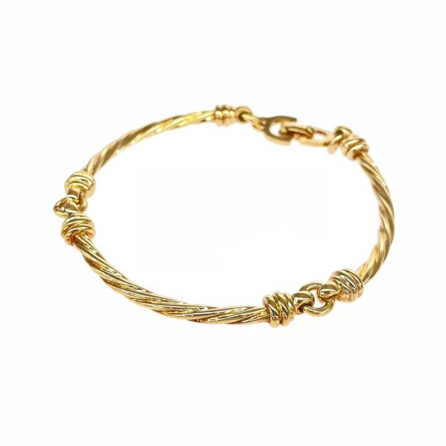 美品 ChristianDior クリスチャンディオール ゴールド ブレスレット Christian Dior クリスチャンディオール ブレスレット 良好 Dロゴ/GP