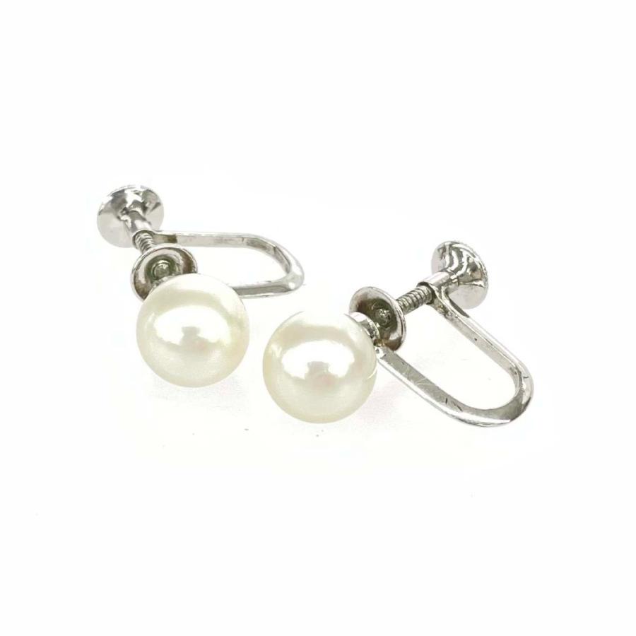 MIKIMOTO ミキモト 一粒パールイヤリング シルバー金具 ホワイト