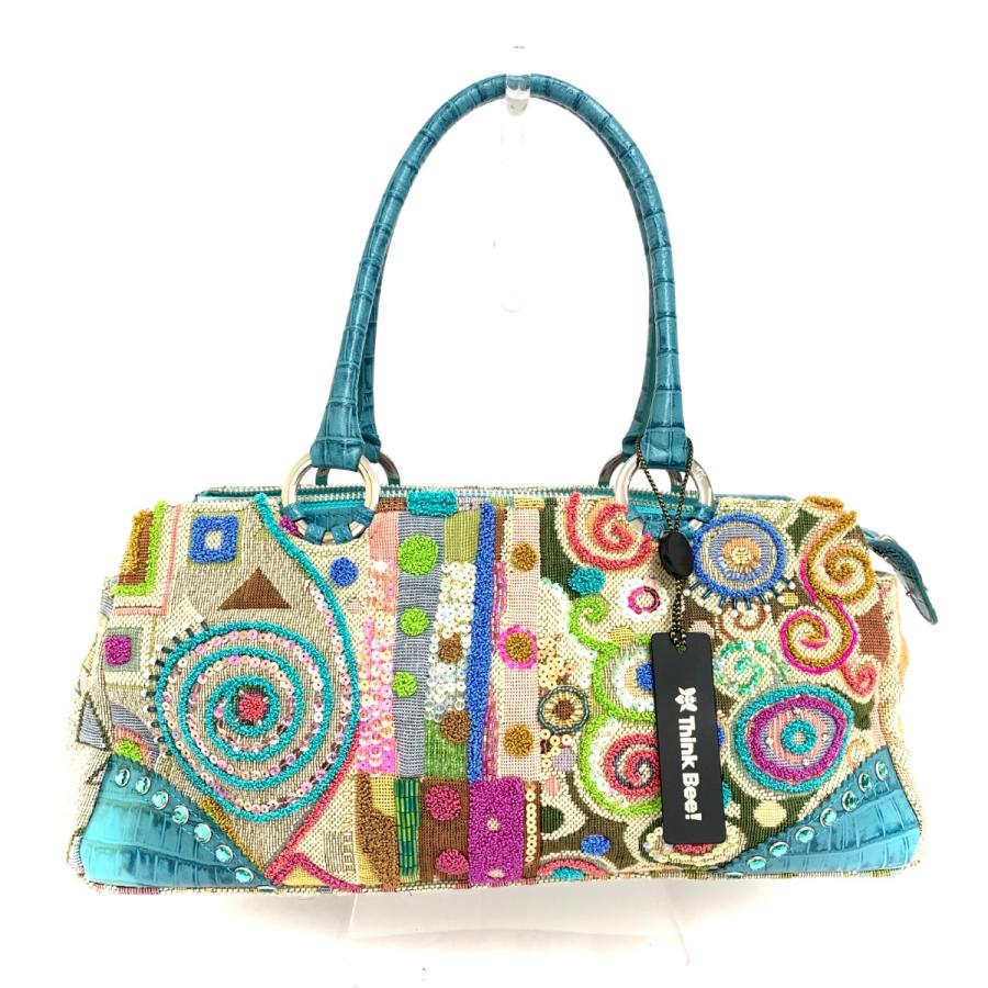 Think Bee シンクビー トートバッグ 美品 刺〓デザイン マルチカラー