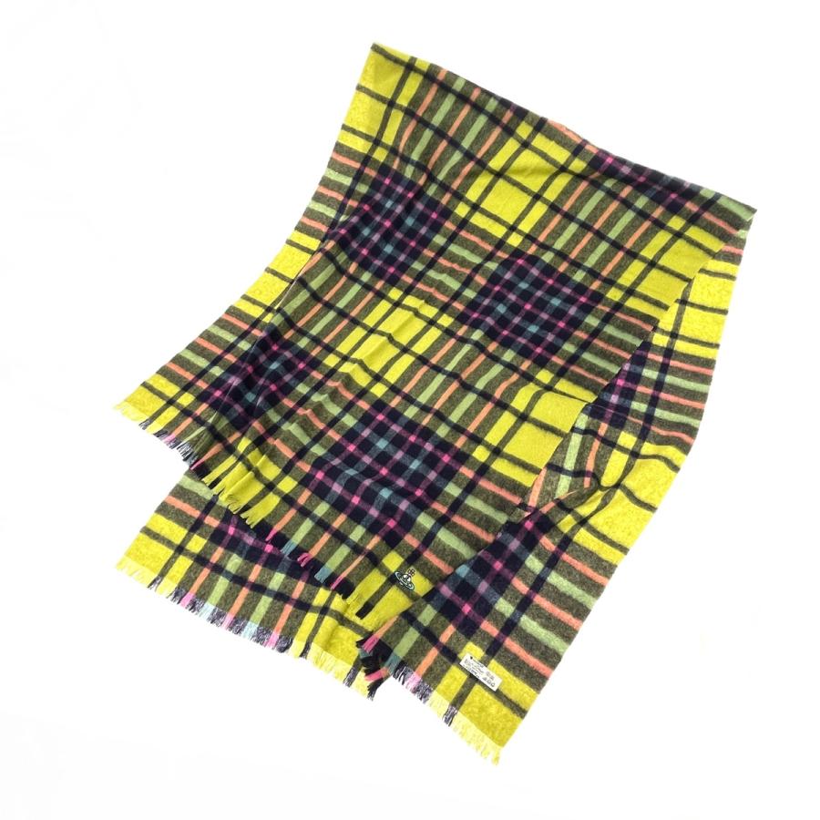 Vivienne Westwood✨ヴィヴィアン チェック柄マフラー Vivienne Westwood ヴィヴィアンウエストウッド マフラー 良好 オーブ