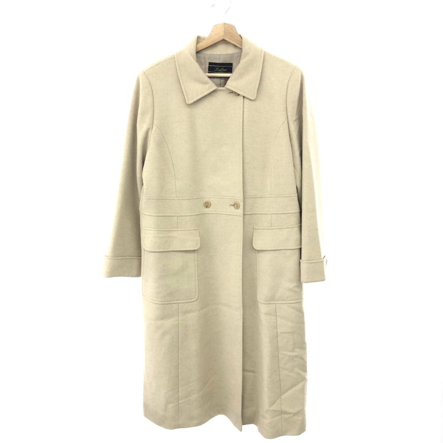 美品【レリアン】カシミヤ100% ロングコート 9号 フォックスファー