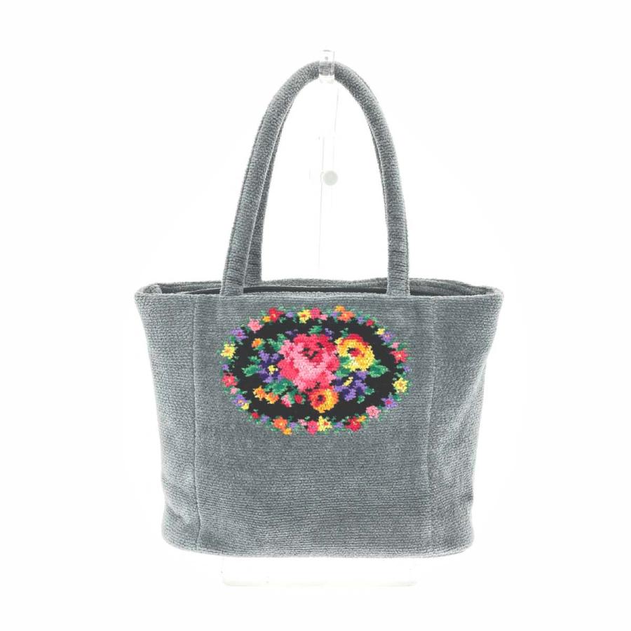 フェイラー トートバッグ グレー 花柄 FEILER 美品 FEILER フェイラー トートバッグ 美品 フラワー/シェニール織 グレー