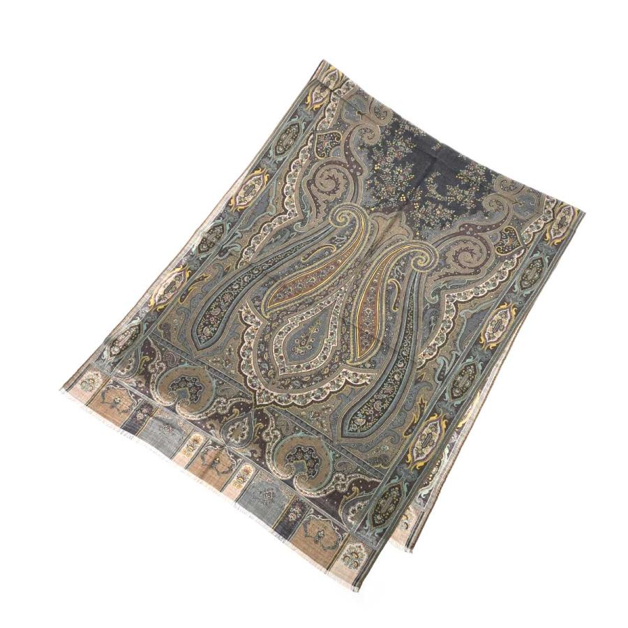 ETRO エトロ 大判ストール  ペイズリー柄/   シルク×ウール グレー レディース / 240001194971 ETRO エトロ 大判ストール ペイズリー柄/ シルク×ウール グレー