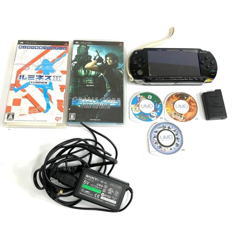SONY ソニー ゲーム機 ジャンク品 PSP-1000/ソフト5本/まとめ ブラック 