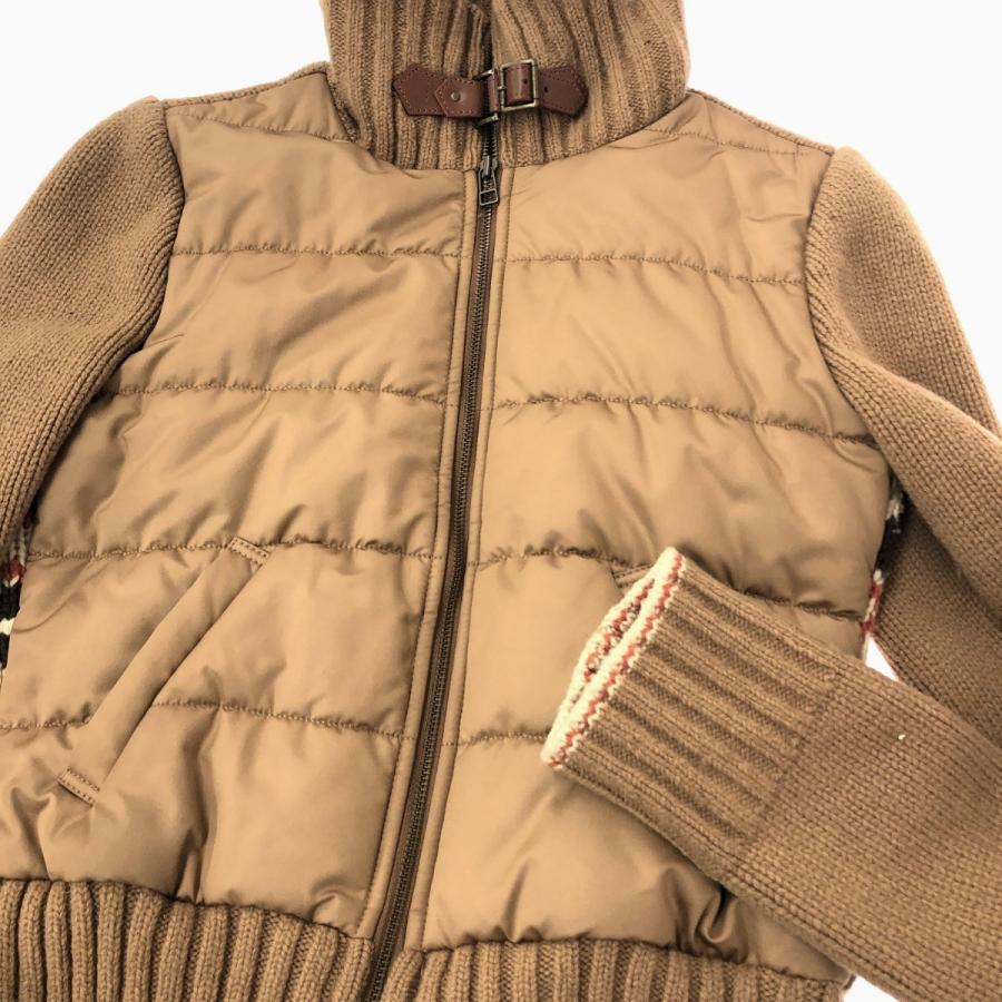 BURBERRY BLUE LABEL ニット切替ジャケット ベージュ 38 BURBERRY 